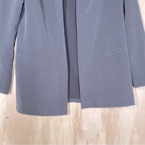 New ~ R | Label Open Front Gray 100% Silk Blazer Size M - Picture 4 of 10